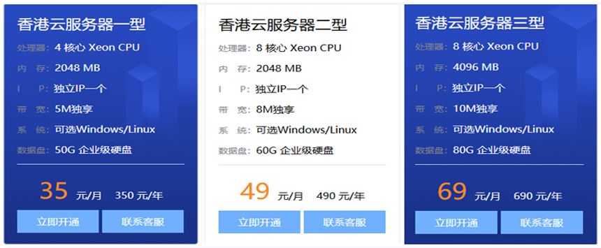 便宜的香港云服务器!